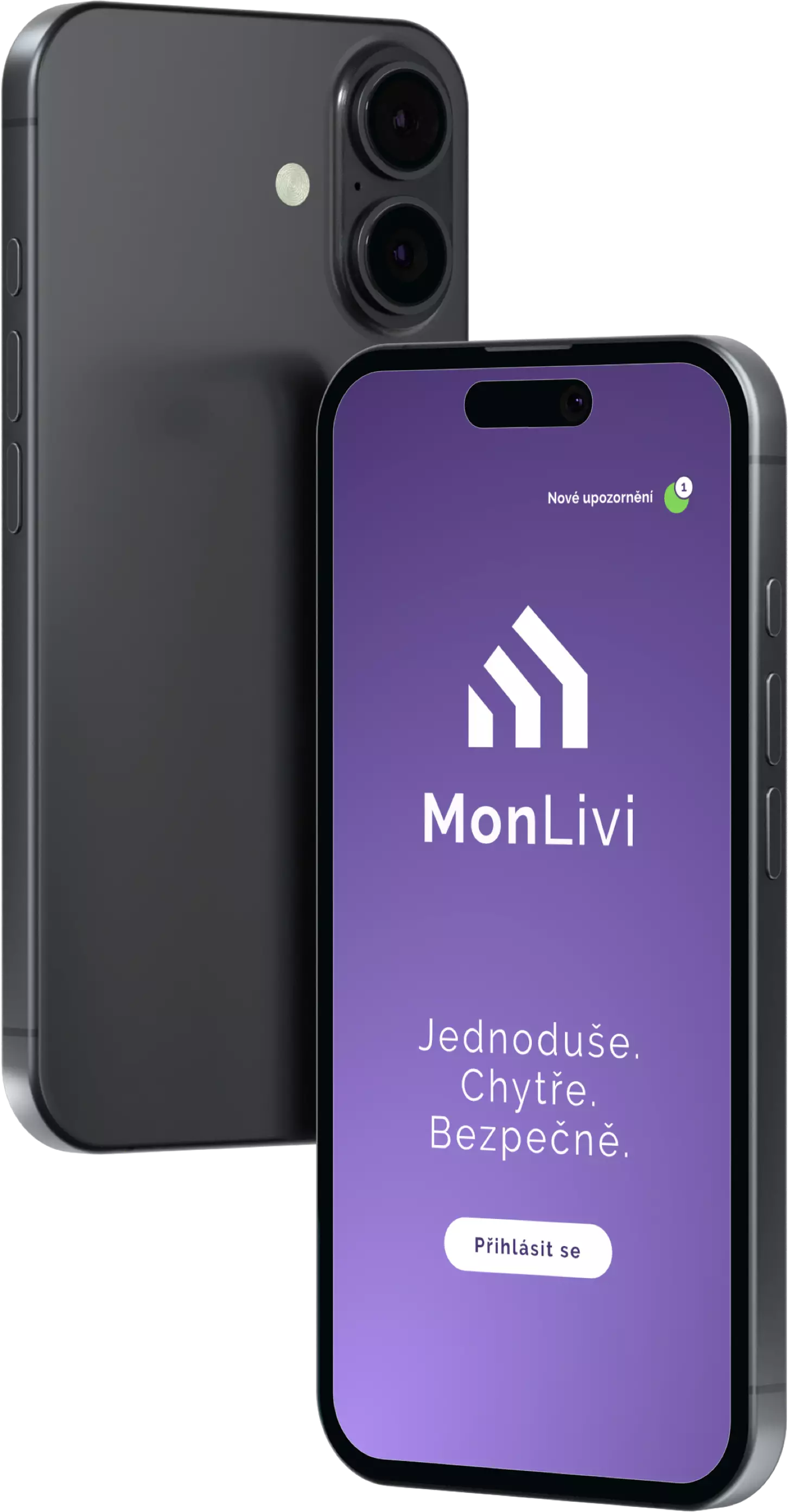 MonLivi aplikace - přihlašovací obrazovka